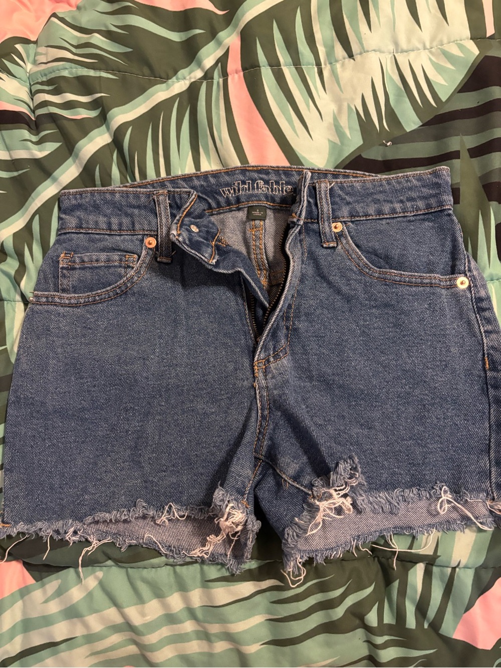 wild fable Classic Distressed Denim Shorts - Blue